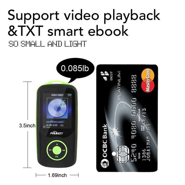 Puersit HiFi Bluetooth 4.0 16GB MP3 Player